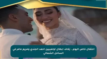 احتفال خاص اليوم.. زفاف أبطال أولمبيين أحمد الجندي ومريم عامر في الساحل الشمالي